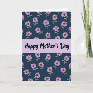 Floral Navy Pattern Card