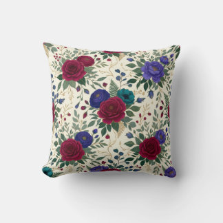 Floral Neckline & Hem Border Design Cushion