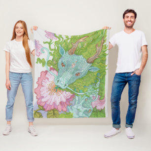 Floral Nectar Dragon Fleece Blanket