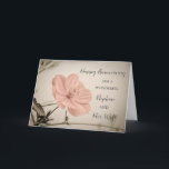 Floral Nephew and His Wife Anniversary Card<br><div class="desc">Happy wedding anniversary card for nephew and his wife with pretty vintage pink flowers,  and heartfelt verse.</div>