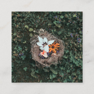 Floral Nest Square Business Card