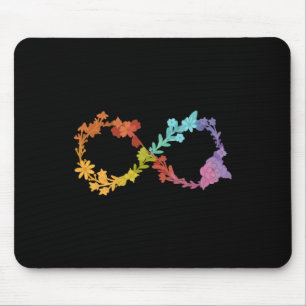 Floral Neurodiversity Infinity Symbol Autism Aware Mouse Pad