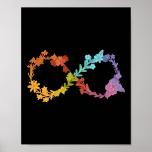 Floral Neurodiversity Infinity Symbol Autism Aware Poster