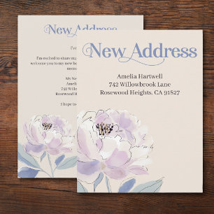 Floral New Address Moving Card
