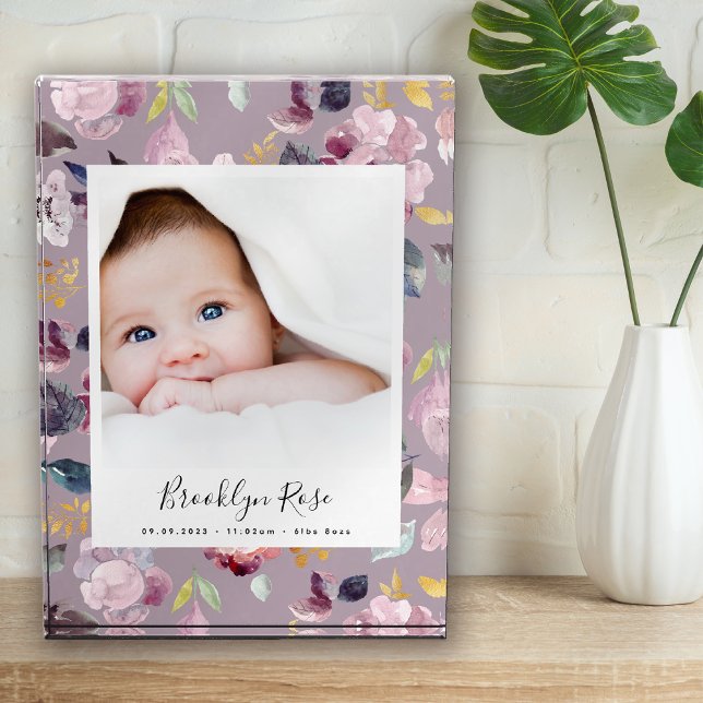 Floral New Baby Name Birth Stats Photo Block (Creator Uploaded)