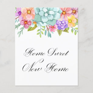 Floral New Home Address Moving Announcement