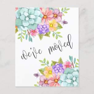 Floral New Home Address Moving Announcement