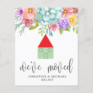 Floral New Home Address Moving Announcement