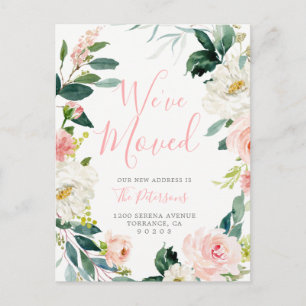 Floral New Home Moving Announcement Postcard