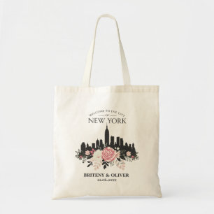 Floral New York city Skyline destination Weeding   Tote Bag