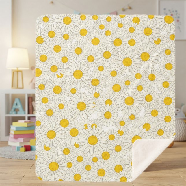 Floral Newborn Blanket with Yellow Daisies (Creator Uploaded)