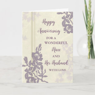 Floral Niece and Her Husband Wedding Anniversary Card