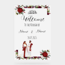Floral Nikkah acrylic sign