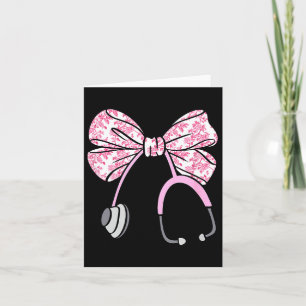 Floral Nk Coquette Bow Rn Nurse Stethoscope Nursin Card