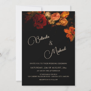 Floral Noir Wedding Invitation
