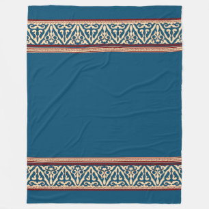 Floral nomadic Central Asian Fleece Blanket