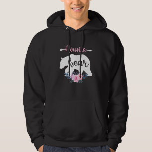 Floral Nonnie Bear Family Nonnie Mothers Day For Hoodie