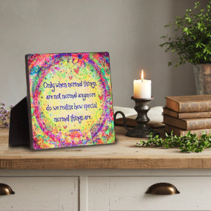 Floral Normal is Special Quote Pretty Inspirivity Plaque