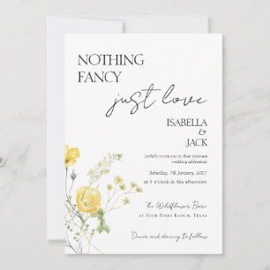 Floral Nothing fancy just love Wedding  Invitation