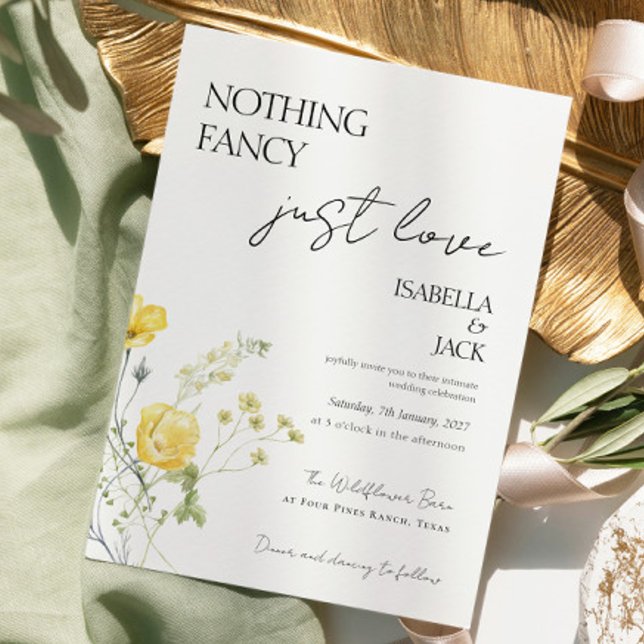 Floral Nothing fancy just love Wedding  Invitation (Creator Uploaded)
