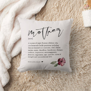 Floral Noun Mother Mother's Day Cushion
