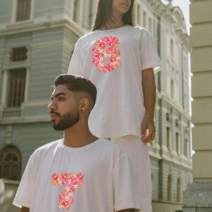 Floral Number 6 of 6 7 Duo Matching Valentine T-Shirt