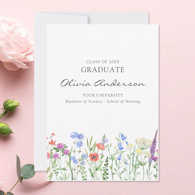 Floral Nurse Graduation  Invitation (Creator Uploaded)