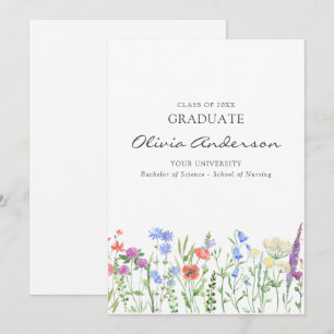 Floral Nurse Graduation  Invitation