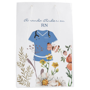 Floral Nurse Graduation Medium Gift Bag