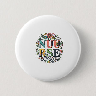 Floral Nurse Shirt Design Vintage Medical Art_1 6 Cm Round Badge