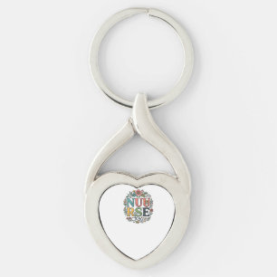 Floral Nurse Shirt Design Vintage Medical Art_1 Key Ring