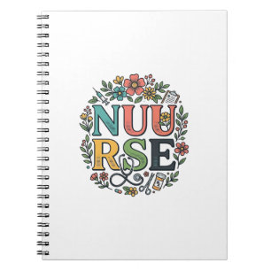 Floral Nurse Shirt Design Vintage Medical Art_1 Notebook