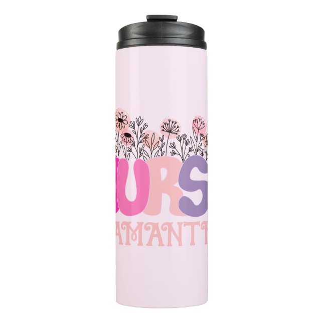 Floral Nurse Thermal Tumbler (Front)