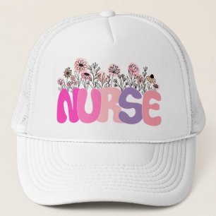 Floral Nurse Trucker Hat