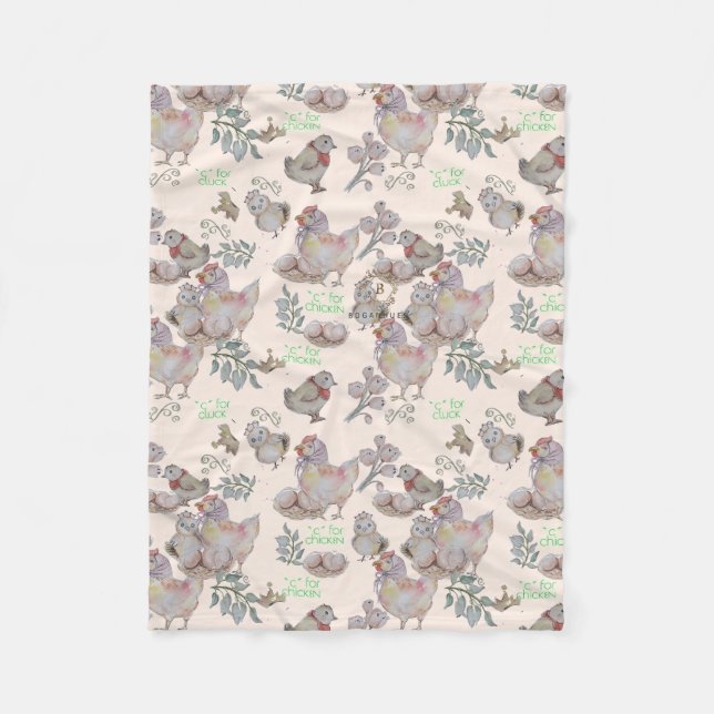 Floral Nursery print baby blanket (Front)