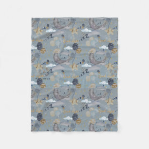Floral Nursery Print Fleece Baby Blanket