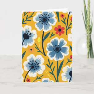Floral Ochre Pattern Card