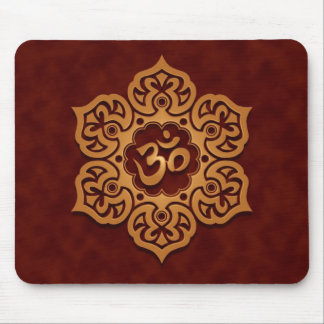 Floral Ohm Design (golden red) Mouse Pad