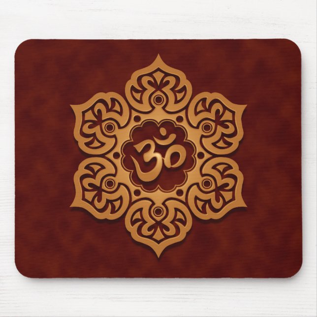 Floral Ohm Design (golden red) Mouse Pad (Front)