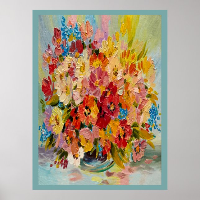 Floral Oil Painting Poster (Front)