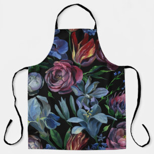 Floral Oil Pastel: Seamless Pattern Apron