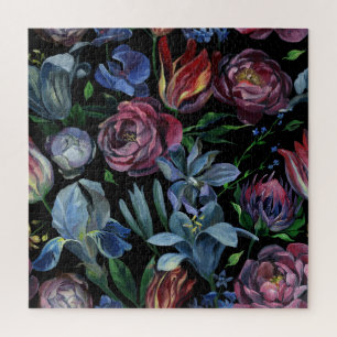 Floral Oil Pastel: Seamless Pattern Jigsaw Puzzle