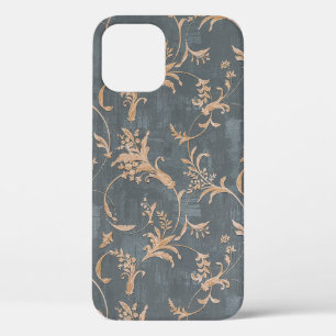Floral old retro vintage ornament wallpaper on bac iPhone 12 case
