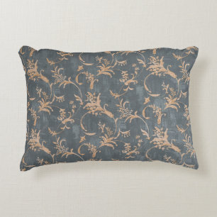 Floral old retro vintage ornament wallpaper on bac decorative cushion