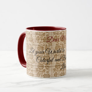 Floral on Wood Popular Customise Text Mug