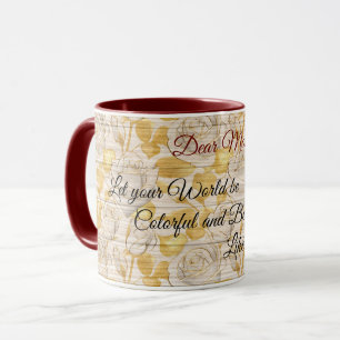Floral on Wood Popular Customise Text Mug