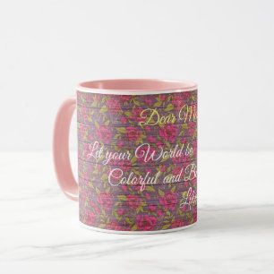 Floral on Wood Popular Customise Text Mug