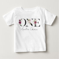 Floral ONE Baby Girl's 1st Birthday + Name Outfit