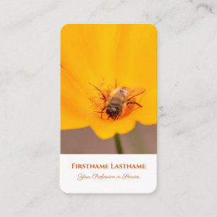 Floral orange blossom bee florist flower experts business card