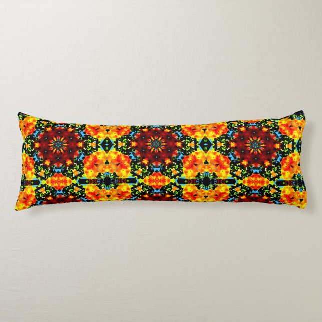 Floral Orange Body Cushion (Front)